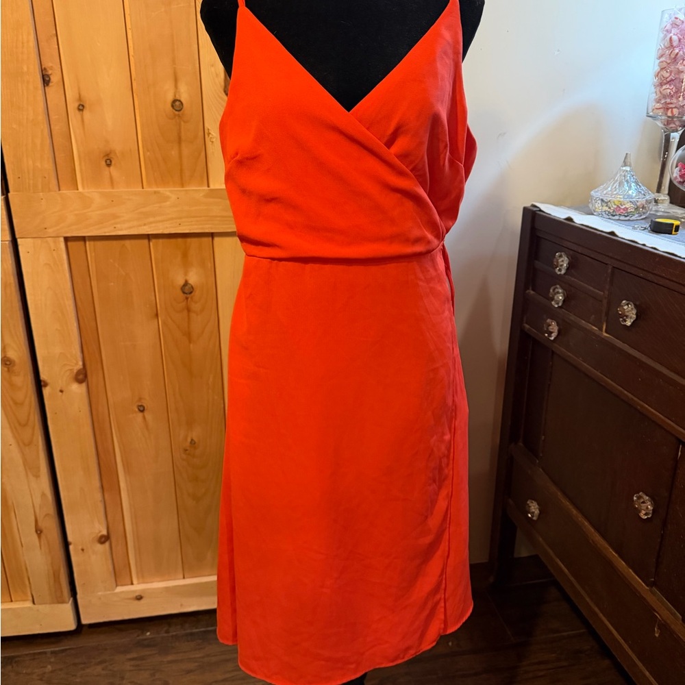 Elegant orange Wrap Dress